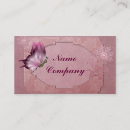 Steampunk Butterfly in roze Visitekaartje