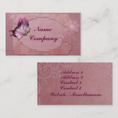 Steampunk Butterfly in roze Visitekaartje (Voorkant / Achterkant)