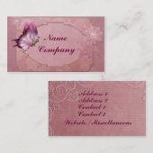 Steampunk Butterfly in roze Visitekaartje (Voorkant / Achterkant)