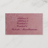 Steampunk Butterfly in roze Visitekaartje (Achterkant)