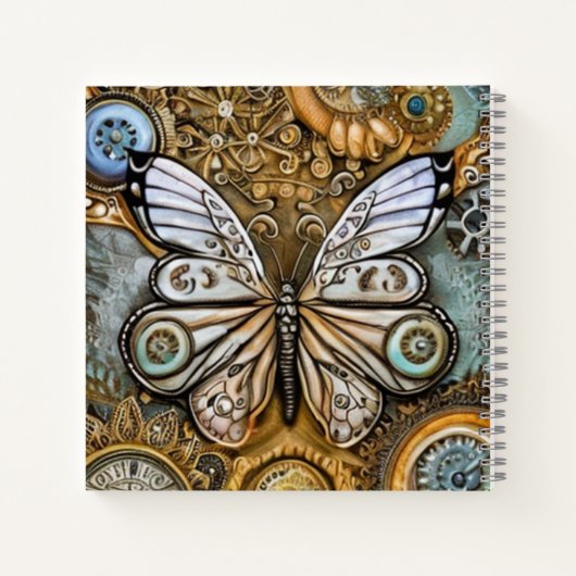 Steampunk Butterfly Notitieboek (Achterkant)