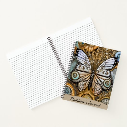 Steampunk Butterfly Notitieboek (Binnen)