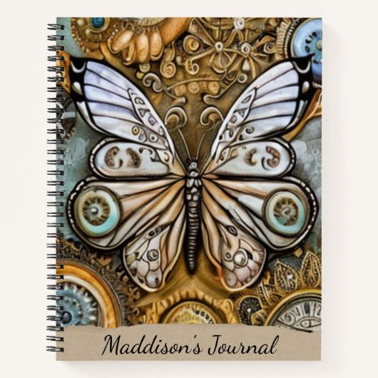 Steampunk Butterfly Notitieboek (Voorkant)