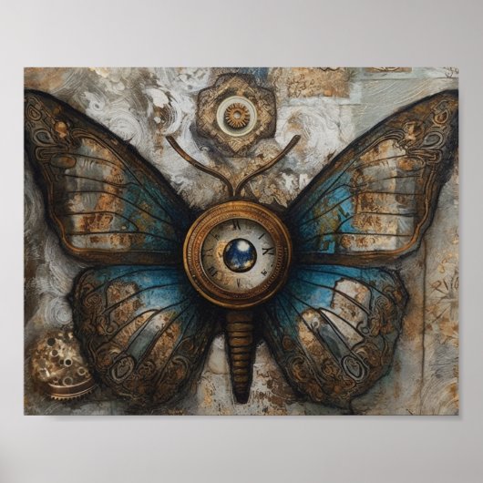 Steampunk Butterfly Poster (Voorkant)