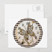 Steampunk Butterfly Round Briefkaart (Voorkant / Achterkant)