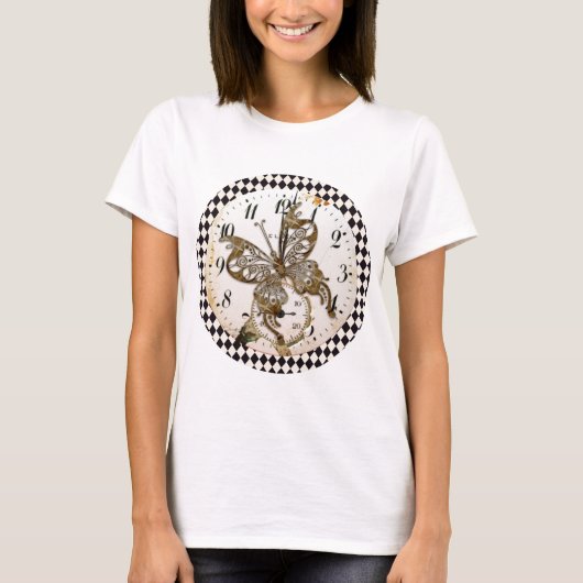 Steampunk Butterfly Round T-shirt (Voorkant)