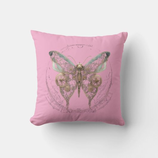 Steampunk Butterfly Shirt Kussen (Voorkant)