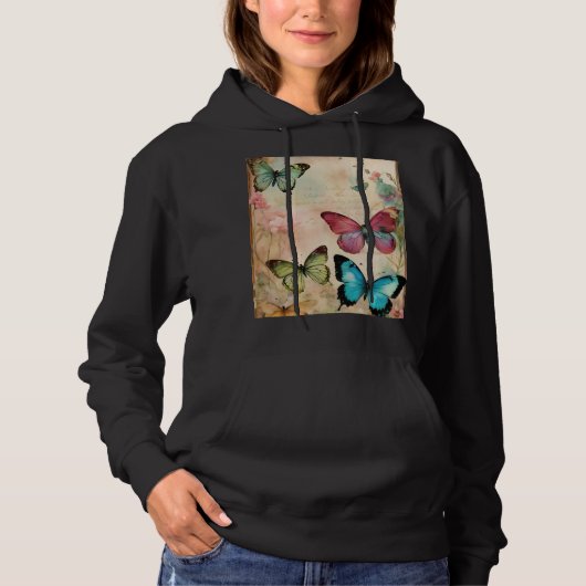 Steampunk Butterfly Skull – Luxury Abstract Street Hoodie (Voorkant)