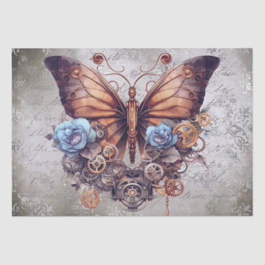Steampunk Butterfly Tissuepapier (Voorkant)