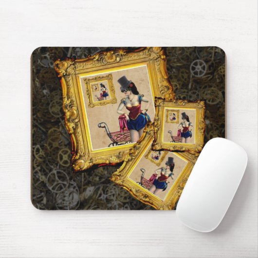 Steampunk-cadeautjes en -accessoires - dame, pram, muismat (Met muis)