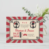 Steampunk Cameo Couple offbeat Red Invitations Kaart (Staand voorkant)