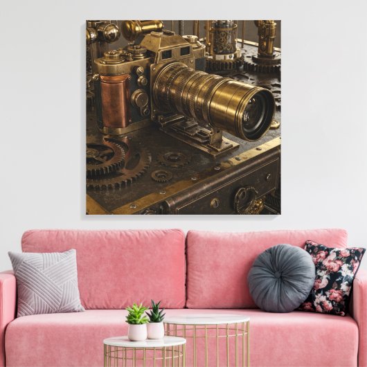 Steampunk Camera Canvas Art Afdruk (Insitu (Woonkamer))