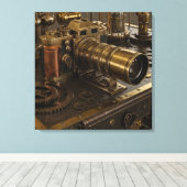 Steampunk Camera Canvas Art Afdruk (Insitu (Houten vloer))