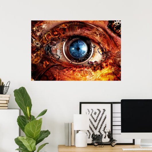 Steampunk Camera Eye Poster (Thuiskantoor)