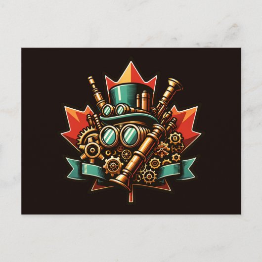Steampunk Canada Dag Briefkaart (Voorkant)