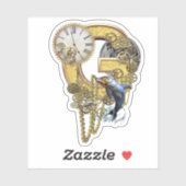 Steampunk Capital G Sculpture Sticker (Vel)
