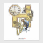 Steampunk Capital H Sculpture Sticker (Vel)
