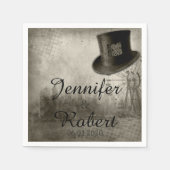 Steampunk Carnaval Top Hat bruiloft servet (Voorkant)