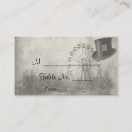Steampunk Carnaval Top Hat Wedding Place Cards Plaatskaartje