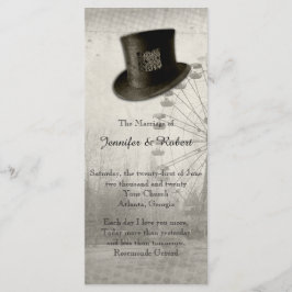 Steampunk Carnaval Top Hat Wedding Programma Programmakaart