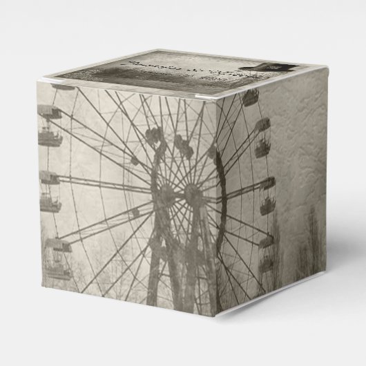 Steampunk Carnaval Top Hoed Bruiloft Favor Box Bedankdoosjes (Voorkant Zijde)