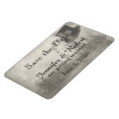 Steampunk Carnaval Top Hoed Bruiloft Save the Date Magneet (Linkerzijde)