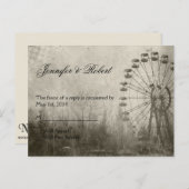 Steampunk Carnival Top Hat RSVP Briefkaart (Voorkant / Achterkant)