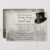 Steampunk Carnival Top Hat Wedding Kaart (Voorkant / Achterkant)