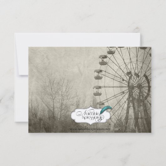 Steampunk Carnival Top Hat Wedding Response Card RSVP Kaartje (Achterkant)