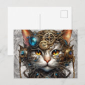 Steampunk Cat 1 Briefkaart (Voorkant / Achterkant)