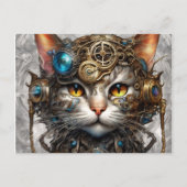 Steampunk Cat 1 Briefkaart (Voorkant)