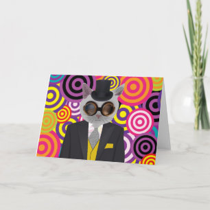 STEAMPUNK CAT ART-WENSKAARTEN KAART