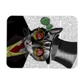 Steampunk Cat - Bovenste hoed en rode gele glazen Magneet (Horizontaal)