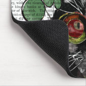 Steampunk Cat - Bovenste hoed en rode gele glazen Muismat (Hoek)