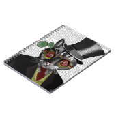 Steampunk Cat - Bovenste hoed en rode gele glazen Notitieboek (Linkerzijde)