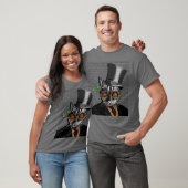 Steampunk Cat - Bovenste hoed en rode gele glazen T-shirt (Unisex)