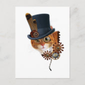Steampunk Cat Briefkaart (Voorkant)