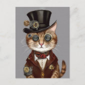 Steampunk Cat Briefkaart (Voorkant)