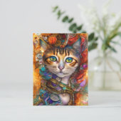 Steampunk Cat  Briefkaart (Staand voorkant)