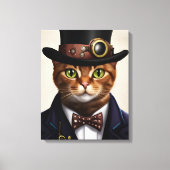 Steampunk Cat Canvas Afdruk (Voorkant)
