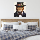 Steampunk Cat Canvas Afdruk (Insitu (Slaapkamer))