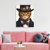 Steampunk Cat Canvas Afdruk (Insitu (Woonkamer))