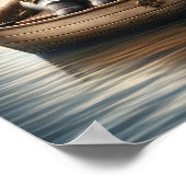 Steampunk Cat Captain Ragdoll Oude Oorlogsschepen Poster (Hoek)