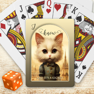 Steampunk Cat Dark Humor Pokerkaarten