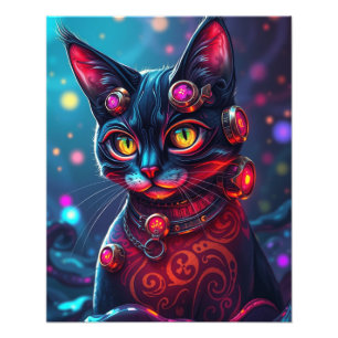 Steampunk Cat Foto Afdruk