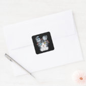 Steampunk Cat Gift Cosplay Clockwork Cat Anime Vierkante Sticker (Envelop)
