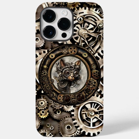 Steampunk Cat Goggles - iPhone X 14 PRO MAX Hoesje (Achterkant)
