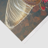 Steampunk Cat Guardian Blauwgroen Sinaasappel Deco Tissuepapier (Detail)