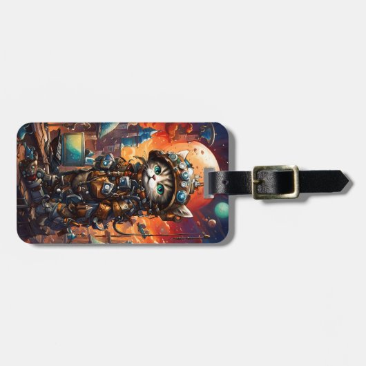 Steampunk Cat I Bagagelabel (Voorkant horizontaal)