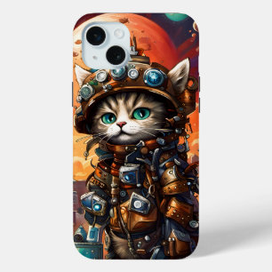 Steampunk Cat I iPhone 15 Mini Hoesje